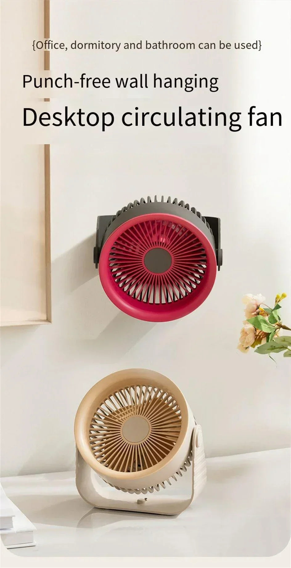 Avtoit | Brisano Mini Fan | 3600 mAh Battery | 4 Levels & USB | Compact & BPA-free