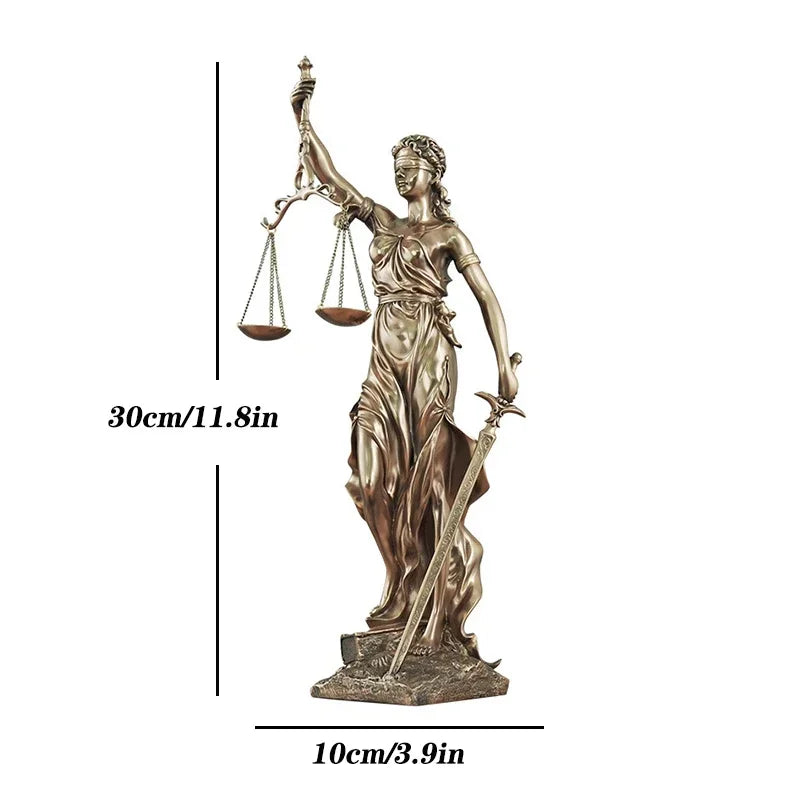 Avtoit | ERMAKOVA European antique bronze Greek goddess of justice statue Fair Angels resin sculpture ornaments desktop home decoration gift