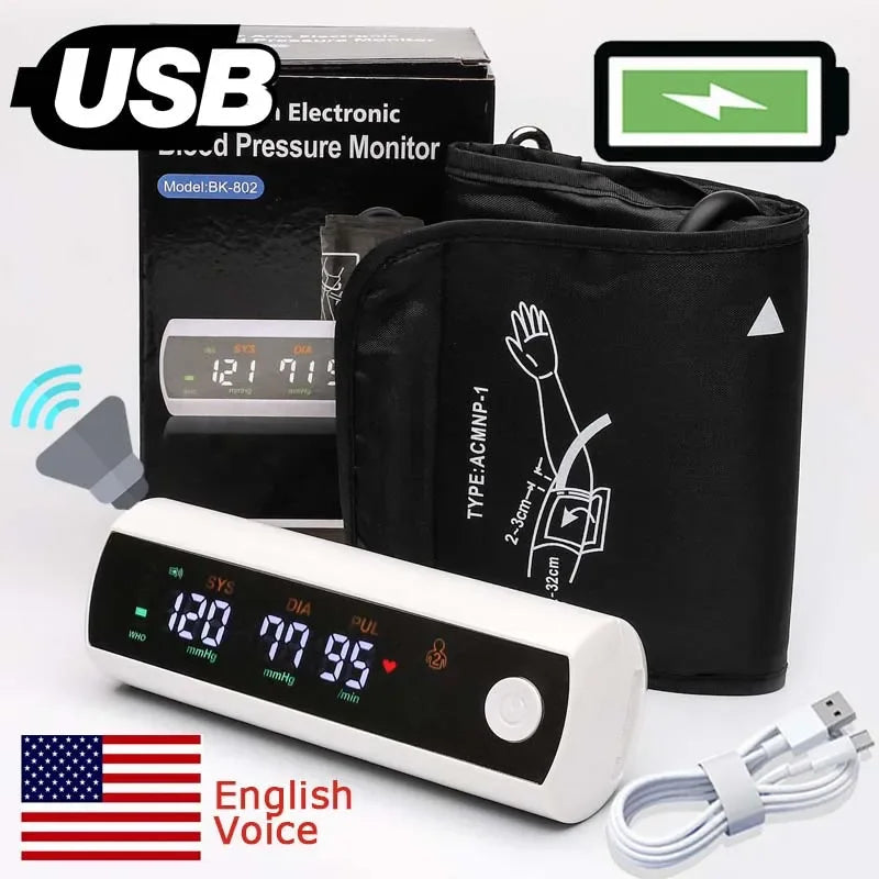 Avtoit | Rechargeable LCD Arm Blood Pressure Monitor with Voice Function – VitalScan