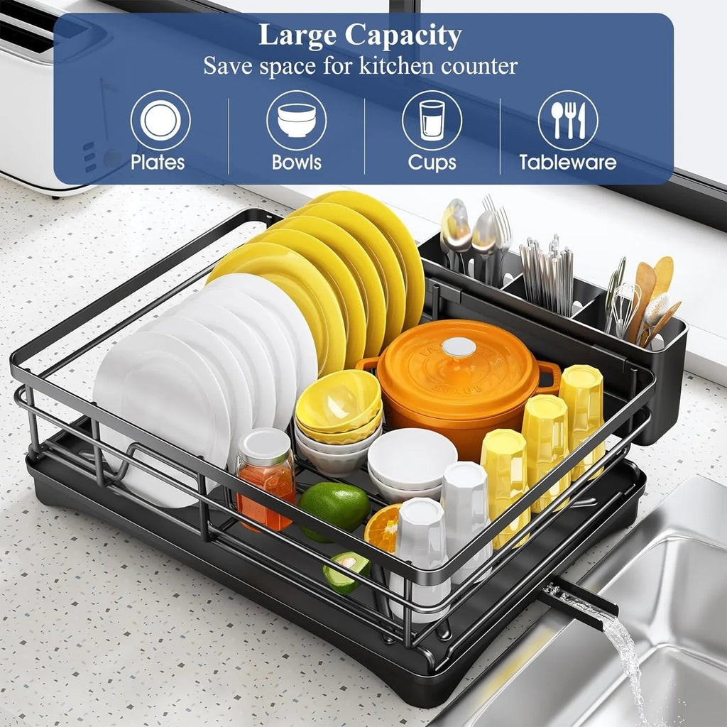 Avtoit | Dish Drying Rack with Drainboard & Large Cutlery Holder – Nova