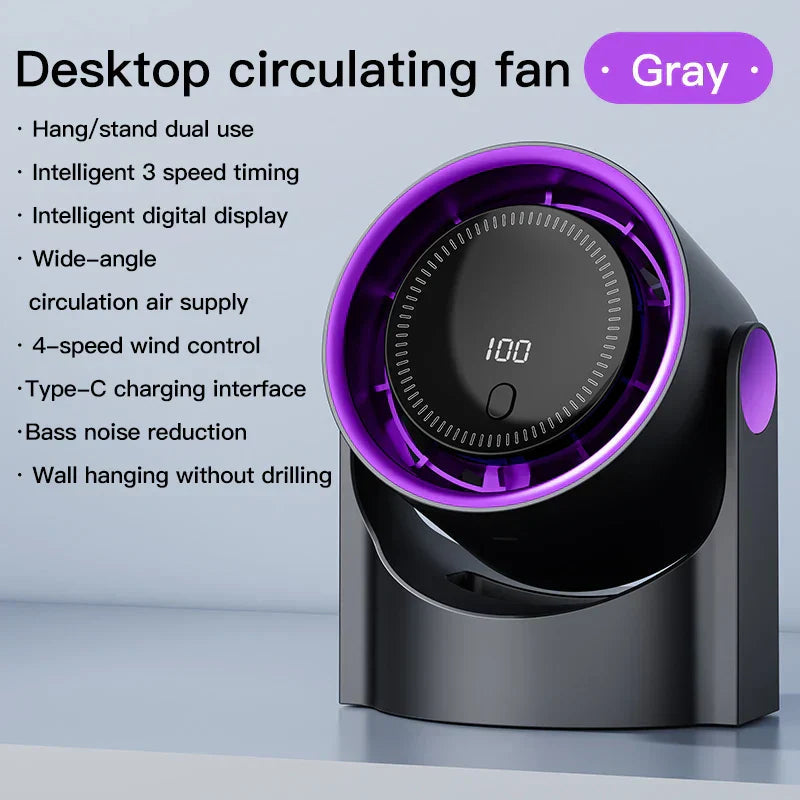 Avtoit | Aerolora Table Fan | Bladeless & Quiet | 100 Levels | USB Bladeless Fan