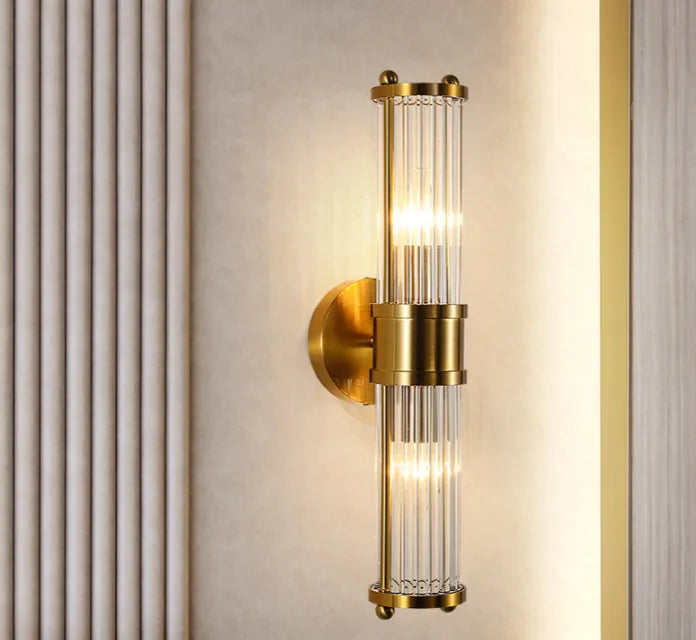 Avtoit | BrilluxGlow – Stylish Crystal and Brass Wall Light