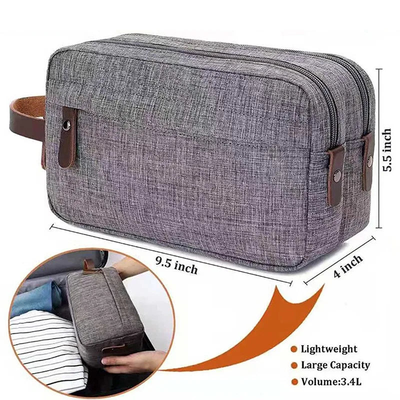 Avtoit | Traveluxe Culture & Cosmetic Bag | Water Repellent | Premium Leather Handle