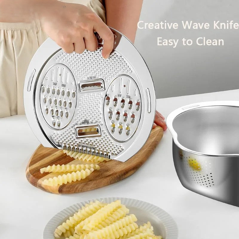 Avtoit | All-in-One Stainless Steel Kitchen Drain Slicer Bowl