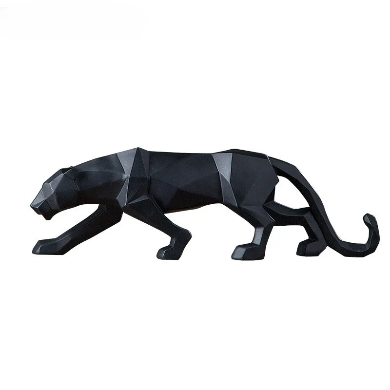 Avtoit | Panther Statue, Animal Figure, Abstract Geometric Style, Resin, Leopard Sculpture, Home Office, Desktop Decoration, Crafts