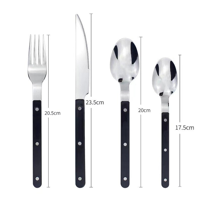 Avtoit | 24-Piece Cutlery Set – Engraved Stainless Steel Flatware for 6 People