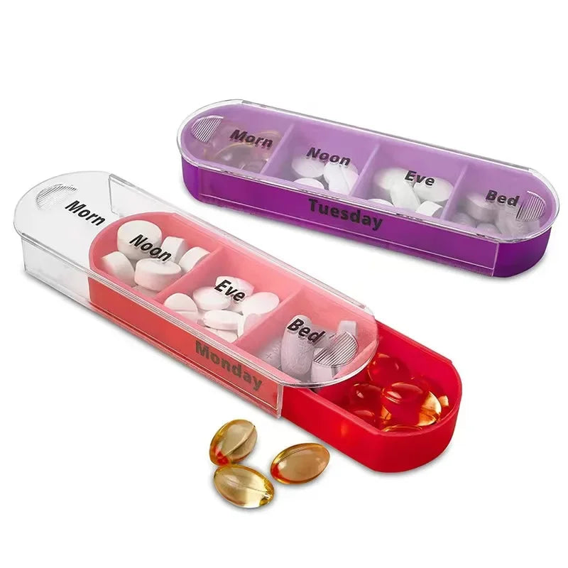 Avtoit | VitalEase Pillbox | 7 Day Organizer | Colorful Modules | BPA-free