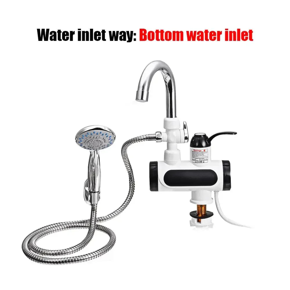Electric Kitchen Faucet with Instant Hot Water, 3000W, 30-60°C