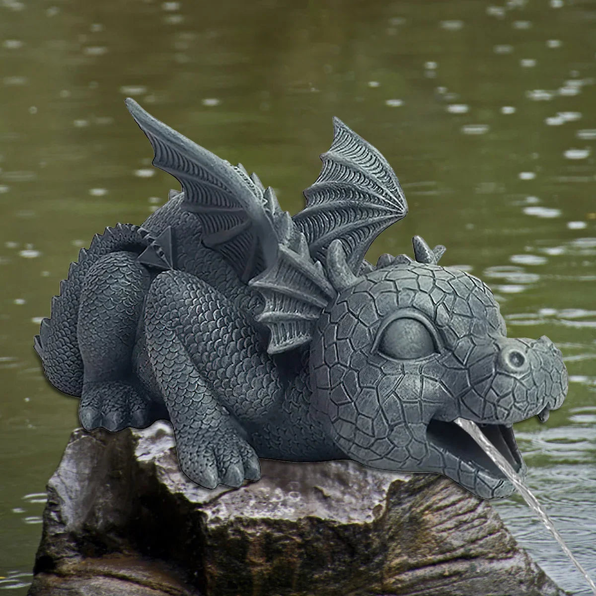 Avtoit | Water spraying dragon statue made of resin Weatherproof Realistic water spray scenes resin garden decoration