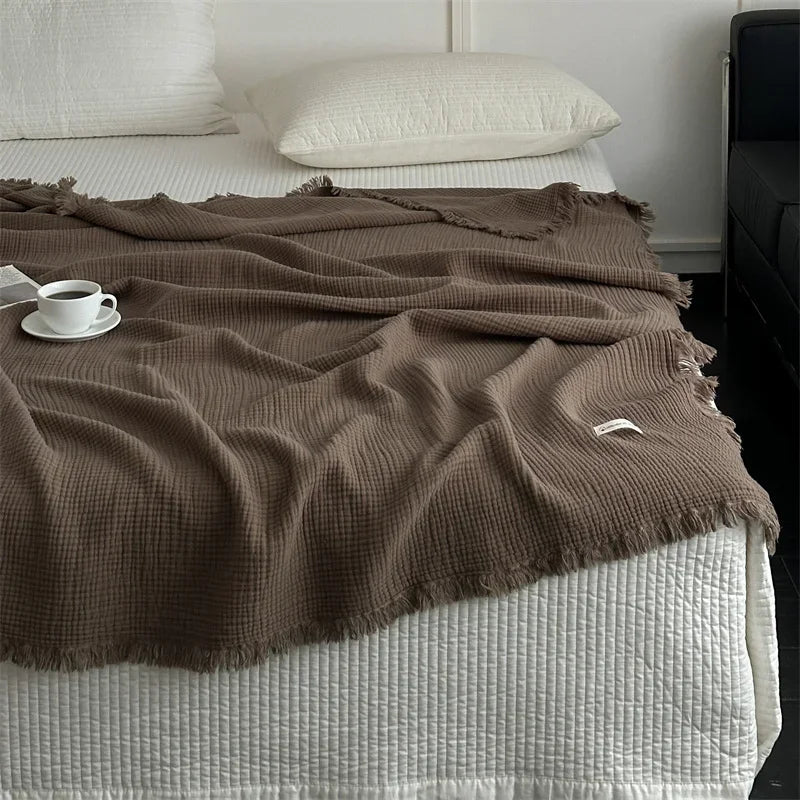 Avtoit | Solid color cotton sofa blanket