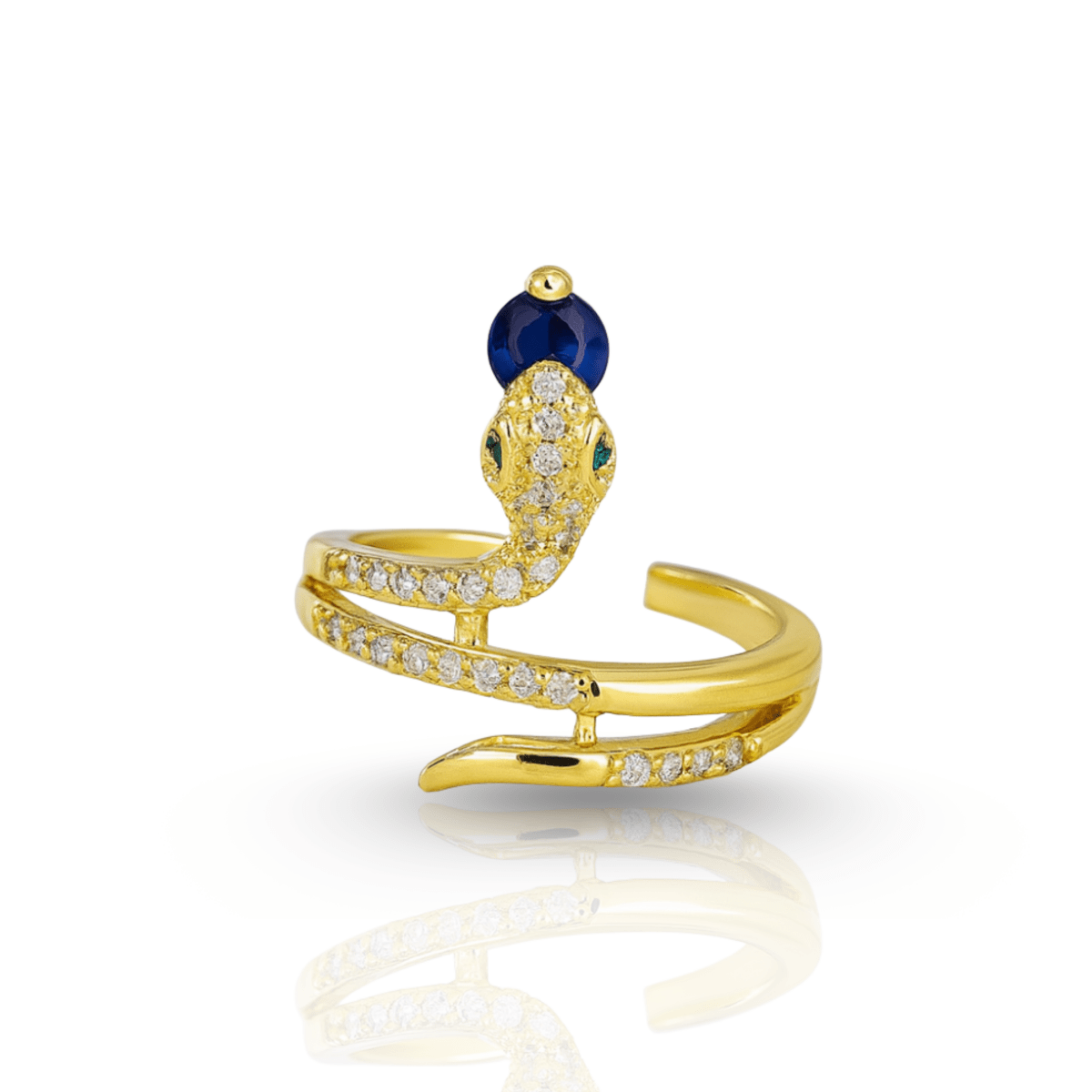 Avtoit | Stainless Steel Snake Ring with Zirconia as a Symbol of Transformation