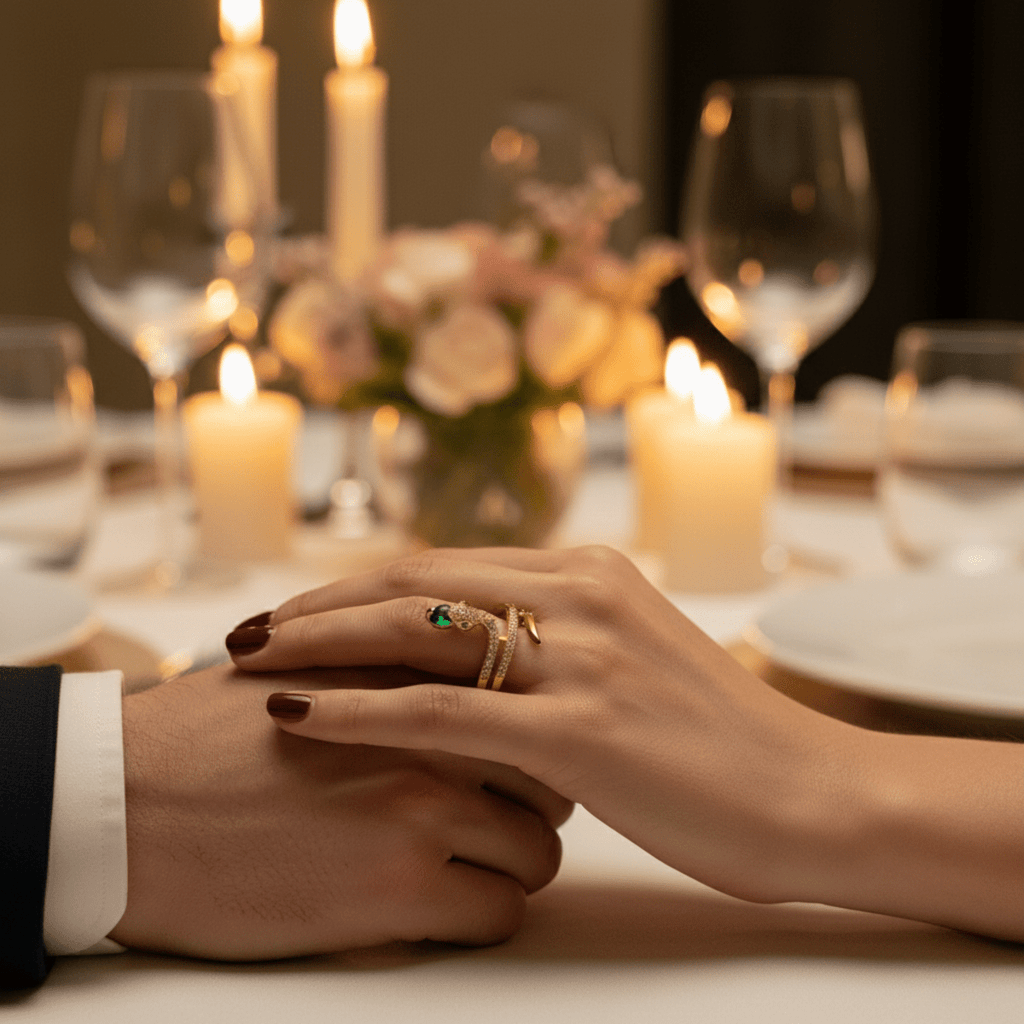 Avtoit | Stainless Steel Snake Ring with Zirconia as a Symbol of Transformation