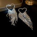 Avtoit | Faux-Diamond-Studded Metal Long Tassel Earrings for Women