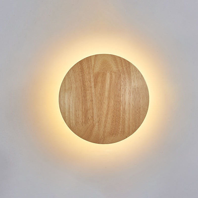 Avtoit | Modern Minimalist Round Irregular Oval Wood LED Wall Light Lamp for Living Room