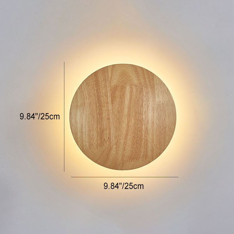 Avtoit | Modern Minimalist Round Irregular Oval Wood LED Wall Light Lamp for Living Room