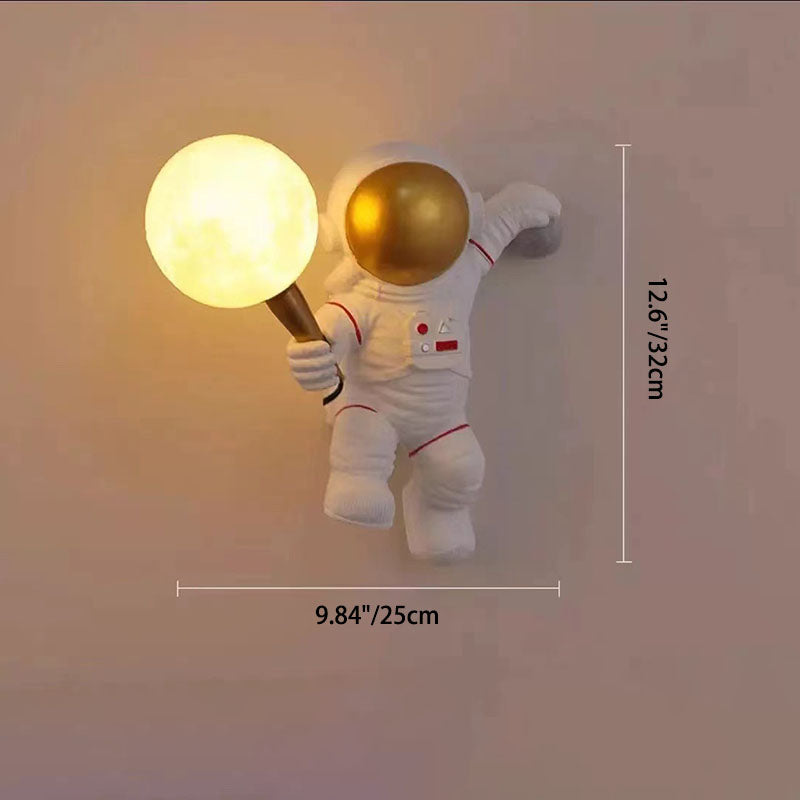 Avtoit | CosmoBuddy Astronaut Wall Lamp | Creative Design | Resin & ABS | LED Bedroom Light