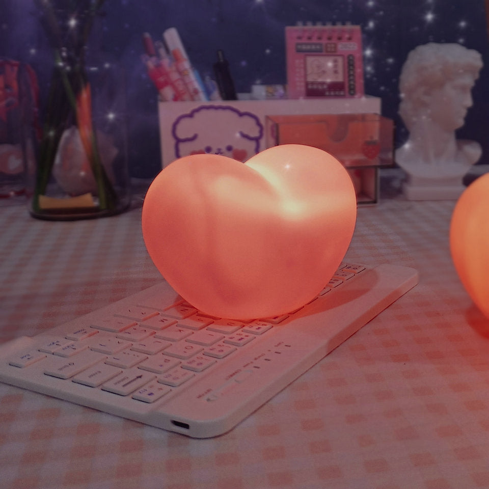 Avtoit | LuvSphere Silicone LED Night Light | Heart-Shaped Design | Table Lamp | Warm Mood Light | Decorative