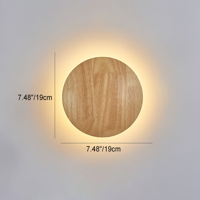 Avtoit | Modern Minimalist Round Irregular Oval Wood LED Wall Light Lamp for Living Room
