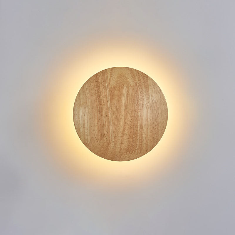 Avtoit | Modern Minimalist Round Irregular Oval Wood LED Wall Light Lamp for Living Room