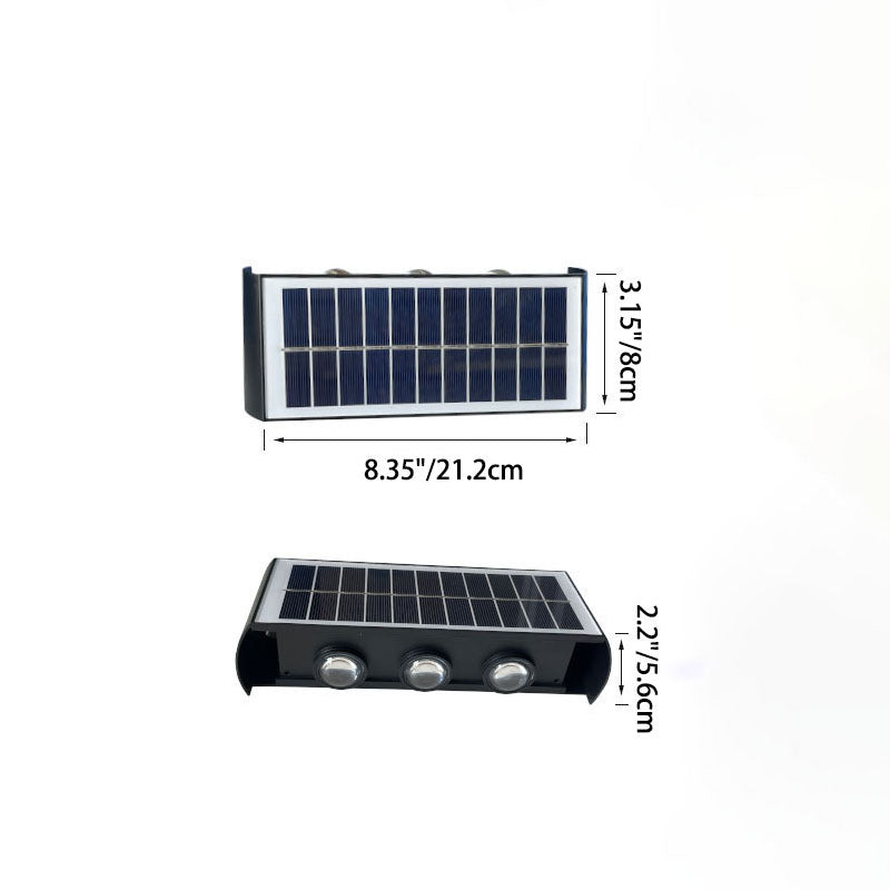 Avtoit | Modern Simplicity Solar Waterproof Rectangular ABS PMMA LED Wall Light Lamp For Outdoor Patio
