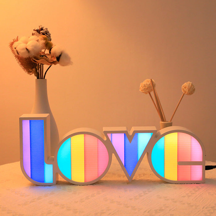 Avtoit | Modern Art Deco waterproof PS LOVE letters LED table lamp for the bedroom