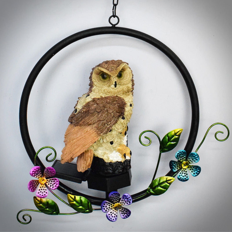 Avtoit | European rustic owl solar waterproof outdoor garden pendant lights