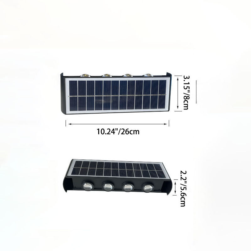 Avtoit | Modern Simplicity Solar Waterproof Rectangular ABS PMMA LED Wall Light Lamp For Outdoor Patio