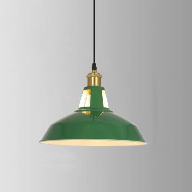Avtoit | RetroDome Industrial Vintage Pendant Light | Green Iron Dome Design | Single Light | Rustic Ceiling Lighting