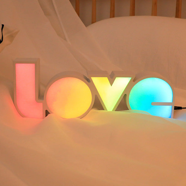 Avtoit | Modern Art Deco waterproof PS LOVE letters LED table lamp for the bedroom
