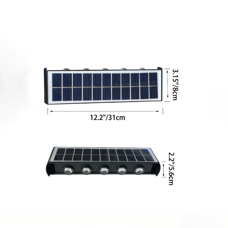 Avtoit | Modern Simplicity Solar Waterproof Rectangular ABS PMMA LED Wall Light Lamp For Outdoor Patio