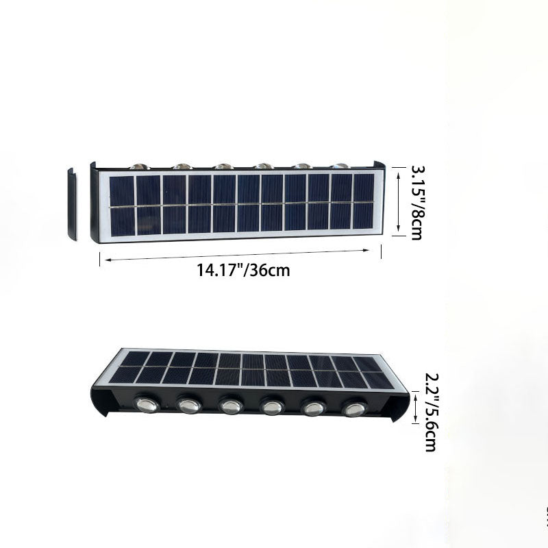 Avtoit | Modern Simplicity Solar Waterproof Rectangular ABS PMMA LED Wall Light Lamp For Outdoor Patio