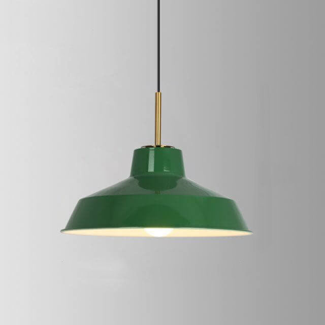 Avtoit | RetroDome Industrial Vintage Pendant Light | Green Iron Dome Design | Single Light | Rustic Ceiling Lighting
