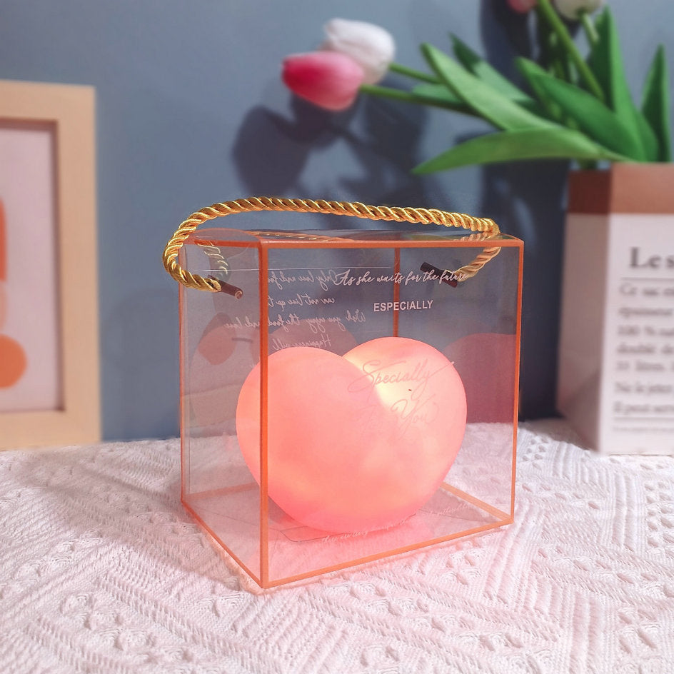 Avtoit | LuvSphere Silicone LED Night Light | Heart-Shaped Design | Table Lamp | Warm Mood Light | Decorative