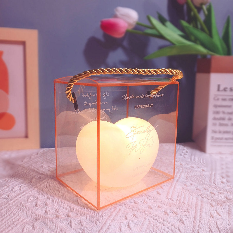 Avtoit | LuvSphere Silicone LED Night Light | Heart-Shaped Design | Table Lamp | Warm Mood Light | Decorative