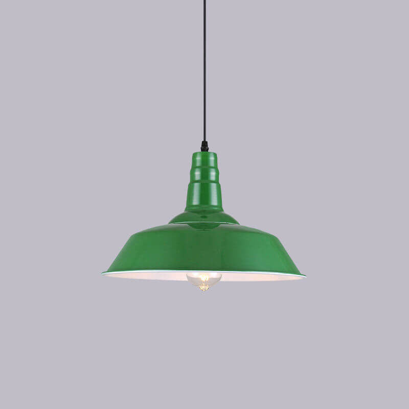 Avtoit | RetroDome Industrial Vintage Pendant Light | Green Iron Dome Design | Single Light | Rustic Ceiling Lighting