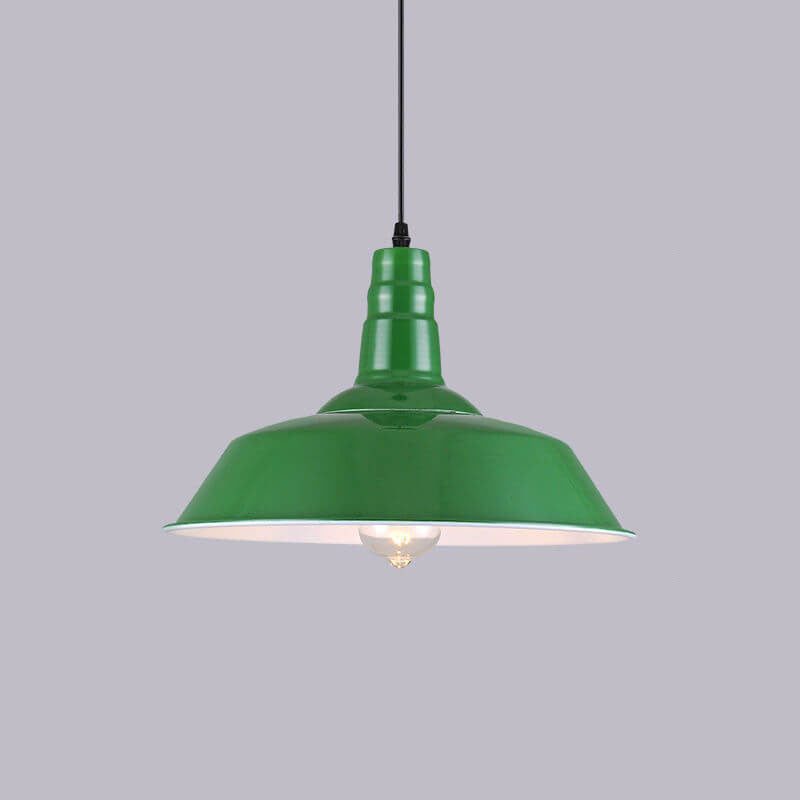 Avtoit | RetroDome Industrial Vintage Pendant Light | Green Iron Dome Design | Single Light | Rustic Ceiling Lighting