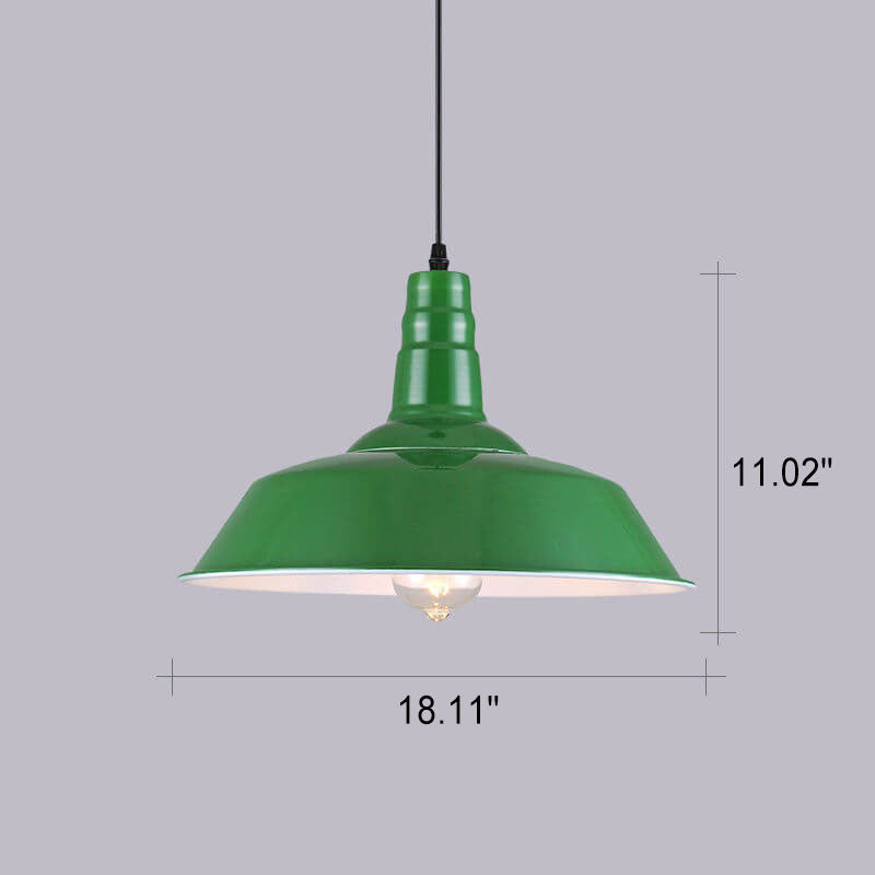 Avtoit | RetroDome Industrial Vintage Pendant Light | Green Iron Dome Design | Single Light | Rustic Ceiling Lighting