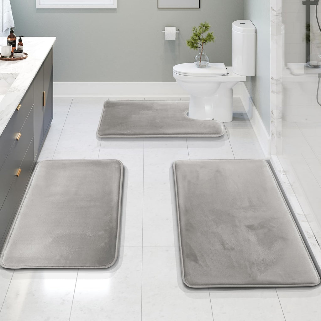 Avtoit | Soft Memory Foam Bath Mat Set with Non-Slip Surface