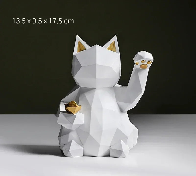 Avtoit | Nordic Minimalism Geometry Lucky Cat Statues