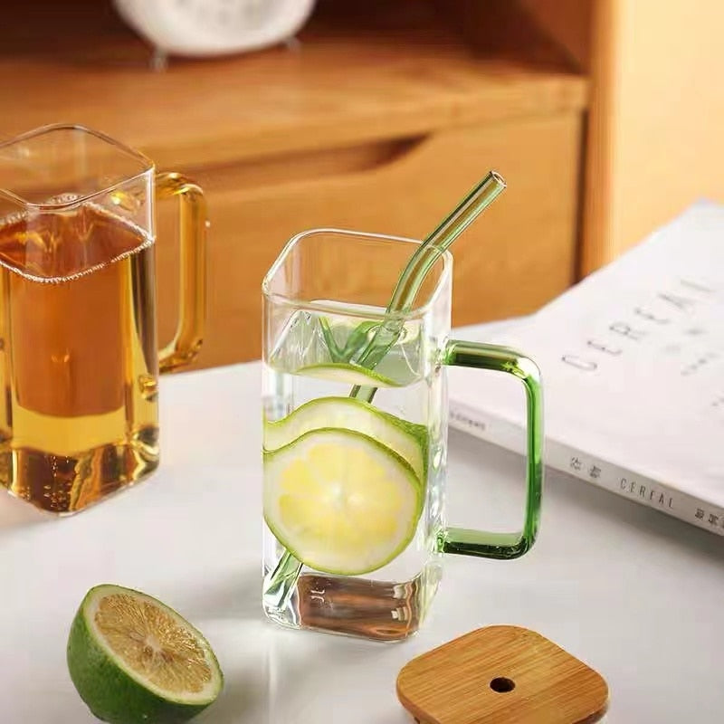 Avtoit | Stylish Square Large Capacity Mug with Straw