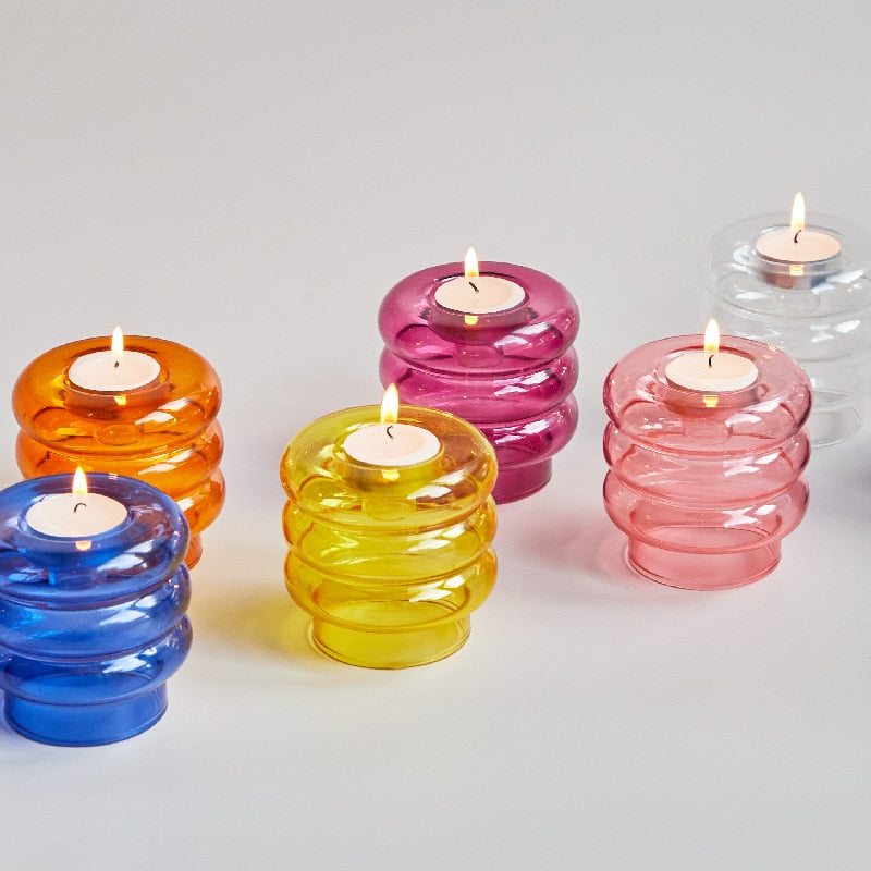 Avtoit | Dual Glass Spiral Candle Holder