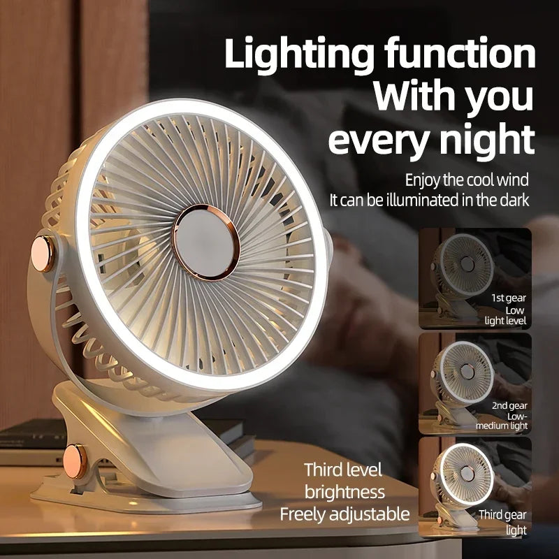Avtoit | Multi-Angle Outdoor Clip-On Rechargeable Cooling Fan