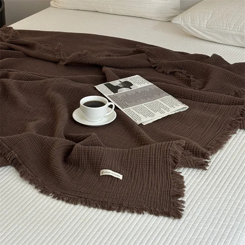 Avtoit | Solid color cotton sofa blanket