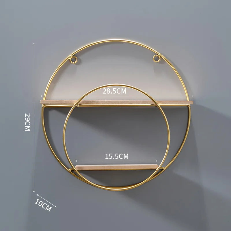 Avtoit | NordicWave Double Circle Wall Shelf – Scandinavian Floating Shelf for Home Décor & Storage