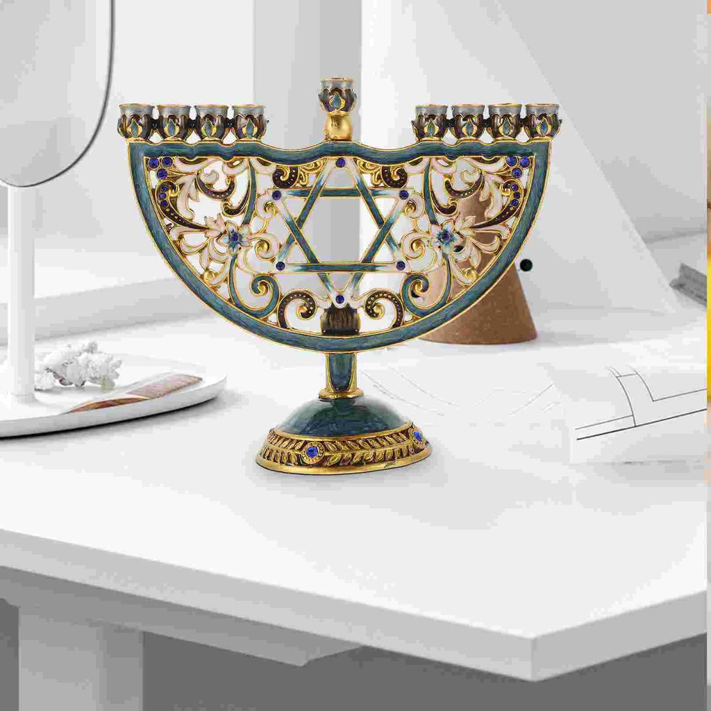 Avtoit | Auriona Menorah Candle Holder | Chanukah Candelabrum & Table Decoration | Wedding & Holiday Decoration | Luxurious Elegance