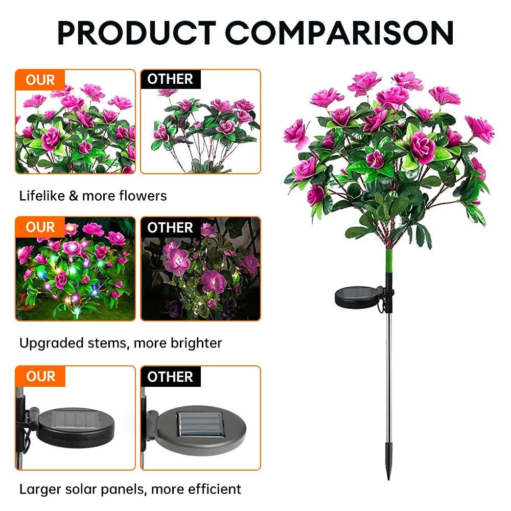 Avtoit | FloraGlow Solar Garden Lamp | Azalea Design | LED | Weatherproof & Wireless | 8h Light Time