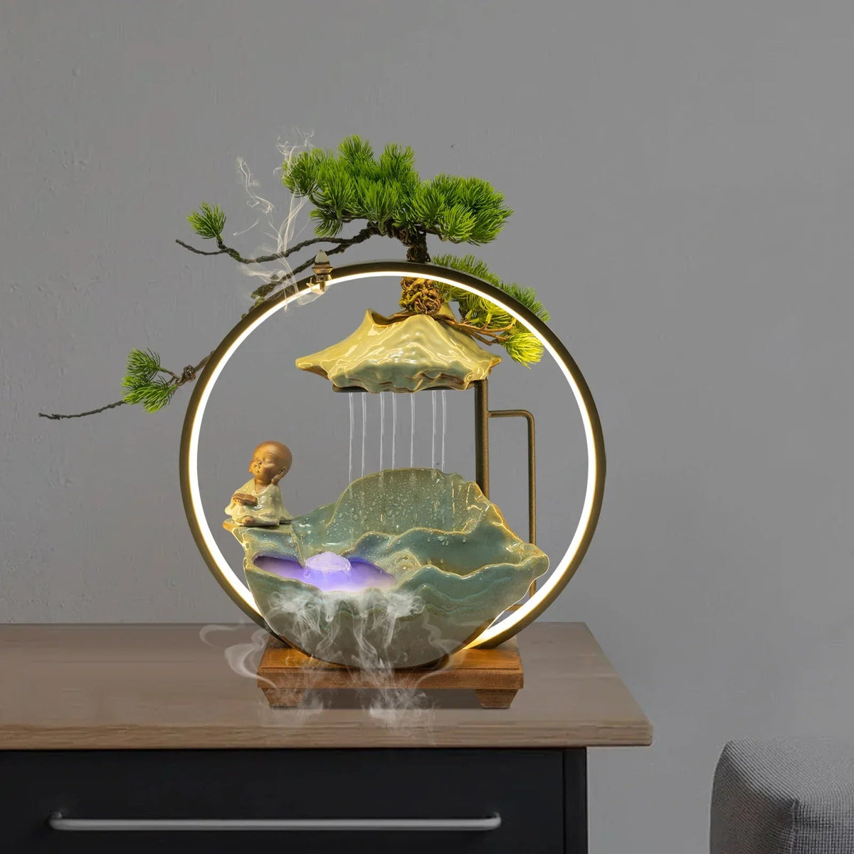 Avtoit | Waterfall Fortune LED Incense Burner Zen Decor