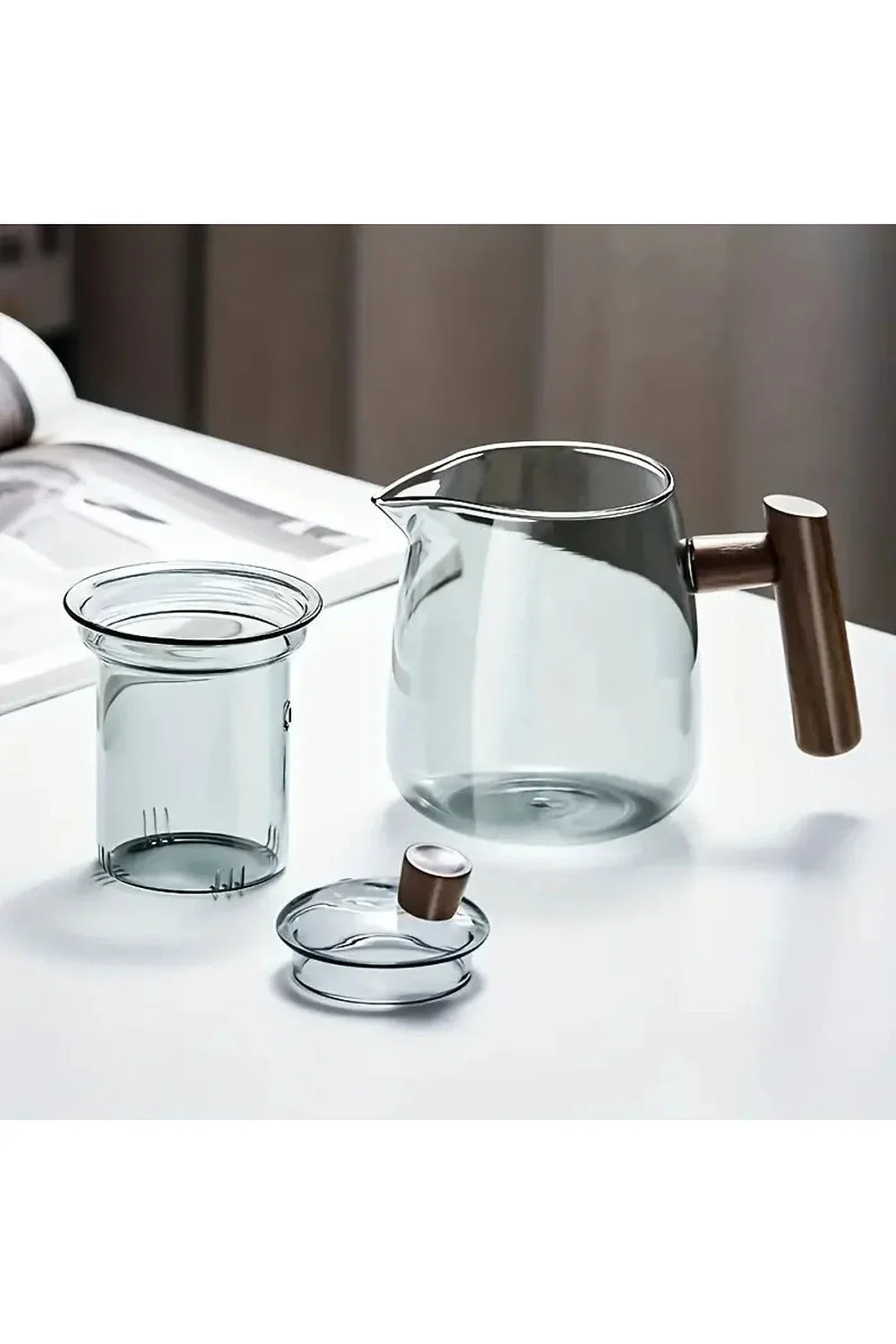 Avtoit | Wood Handle Glass Teapot