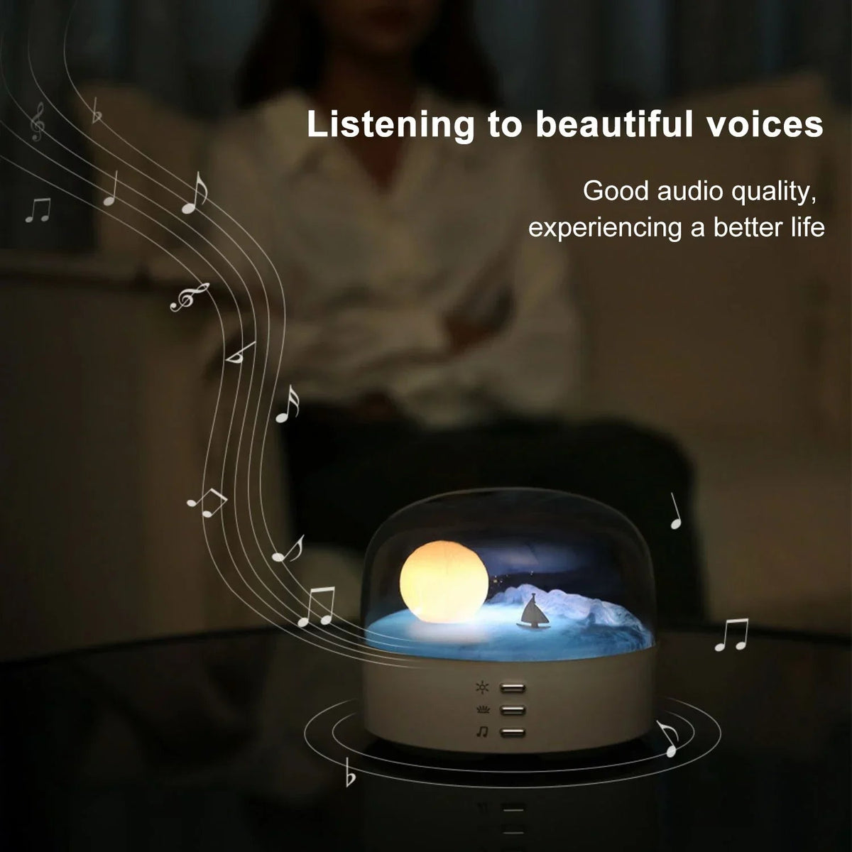 Avtoit | 3D Mysterious Moon LED Night Light Speaker