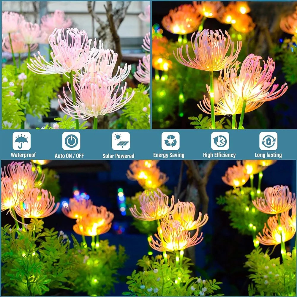 Avtoit | Soft Pink Glow Solar LED Flower Garden Light